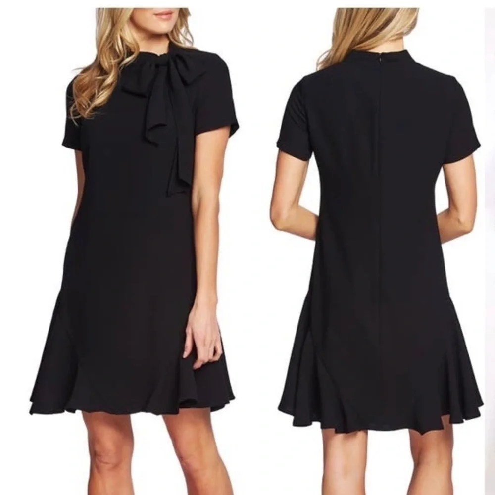 Bow Neck Short Sleeve Dress
CeCe Classic Black 4 - Picture 2 of 3